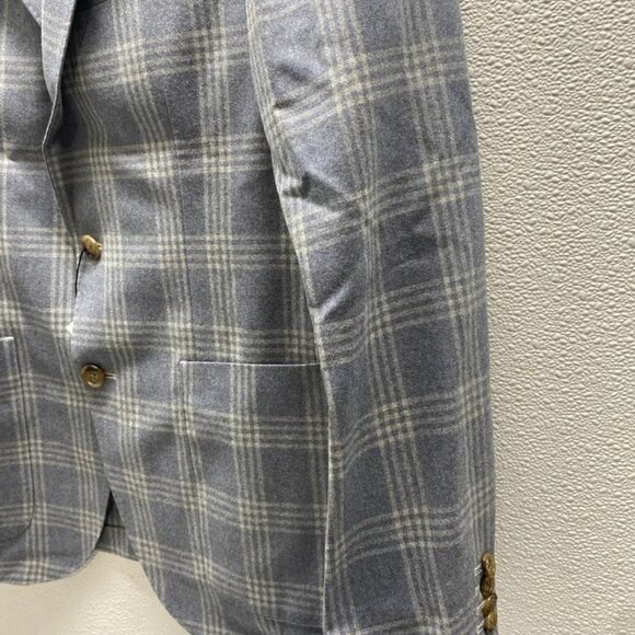 NEW GEN TEAL Men’s Plaid Check Sport Coat Size 38 Regular Cornflower Blue - Picture 8 of 11